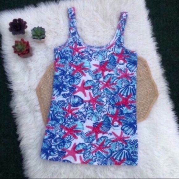 Lilly Pulitzer Tabby Tank She Sells Shells - Picture 2 of 10